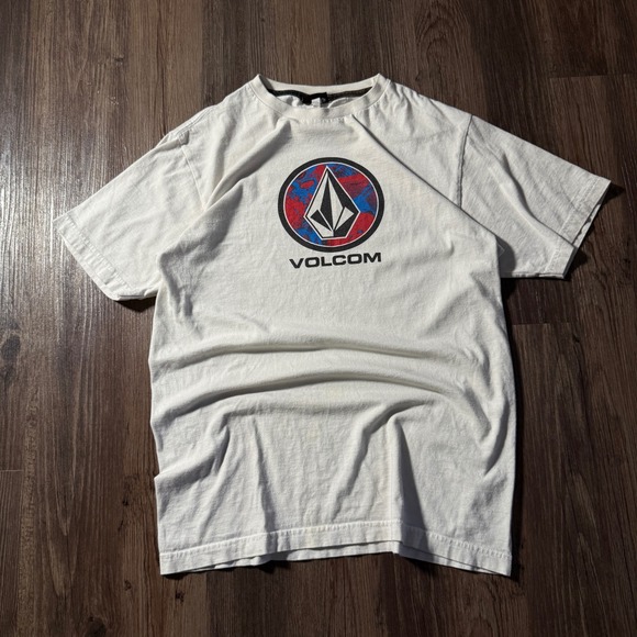 VOLCOM T-Shirt Mens Size M Graphic Logo Tee White Casual Short Sleeve Top - Picture 1 of 5